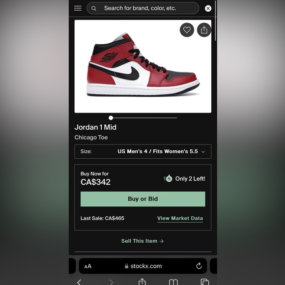 Nike air Jordan 1 mid chicago black toes - Picture 3 of 3